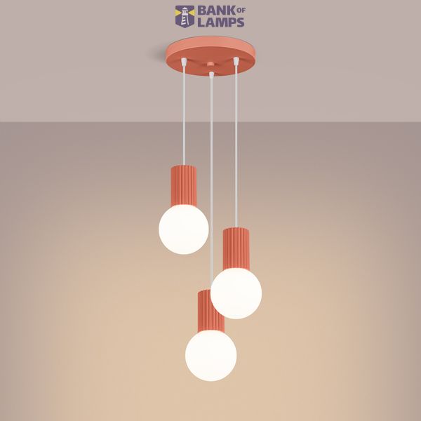 Pendant lamp HALO 3P peach image 13