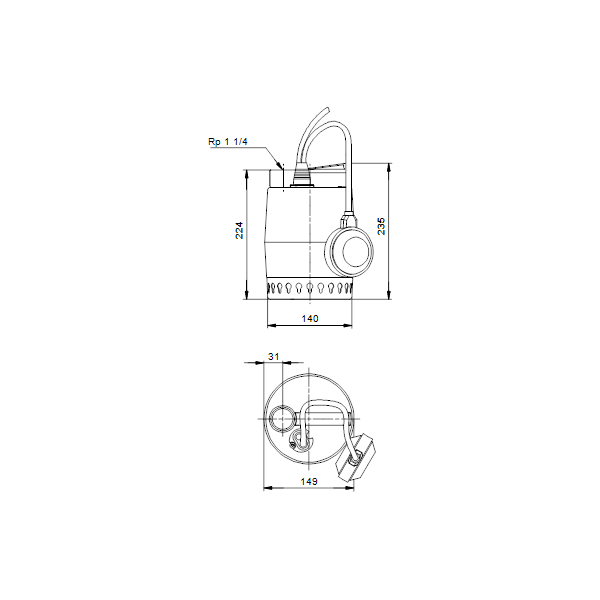 Submersible drainage pump Unlift KP350-A-1 1x220-240V 50Hz 10m w.plug image 4