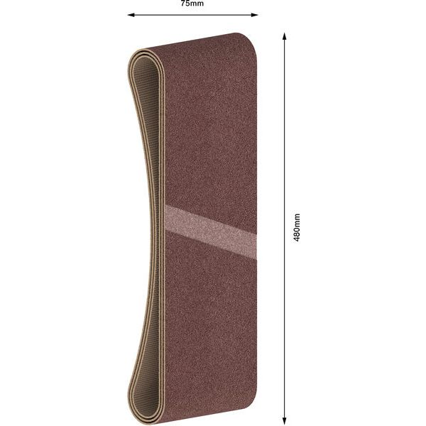 3-piece X440 sanding belt set 75 x 480 mm, 150 image 2