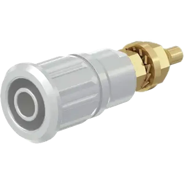 4 mm socket, threaded bolt, mounting Ø 12.2 mm, CAT III, CAT IV, white, 23.3140-29 image 1