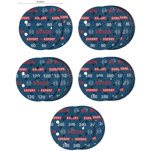 Sanding foil Expert O780,125mm,5x60/15x80/15x120/15x180/5x240,55 image 2