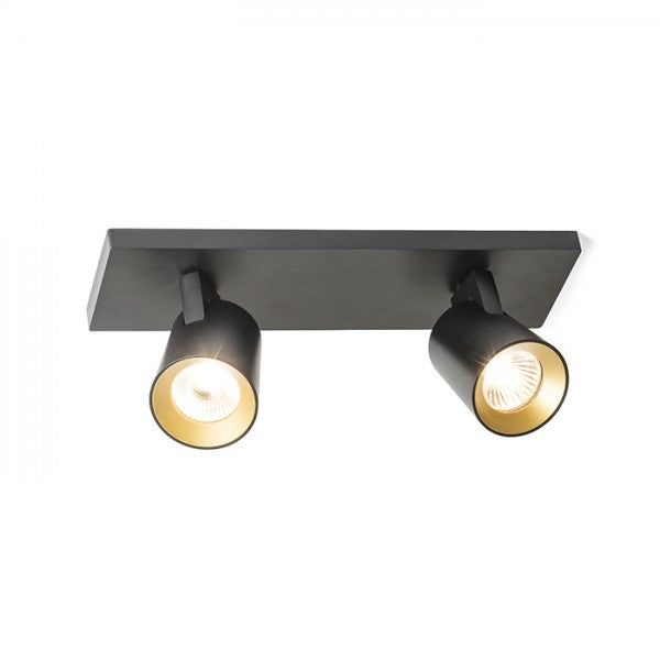 KENNY II surface mounted black/gold 230V LED GU10 2x8W image 1