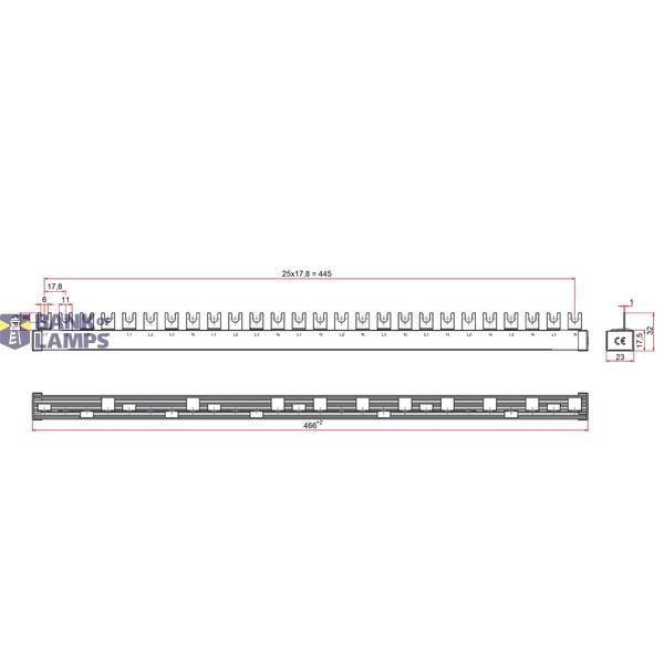 Busbar, 1xRCCB 4-pole, 2xMCB 3+N, 7xMCB 1+N, 26 MV, 10 mmý image 8