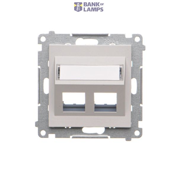 Double angled cover for ITC socket for Keystone, light gray matt image 1