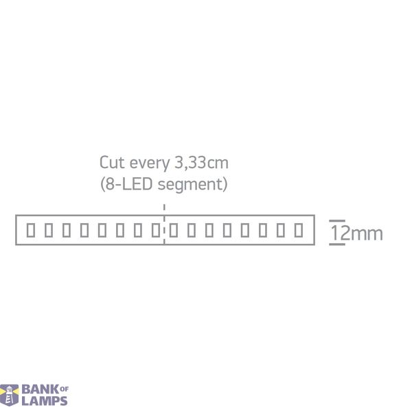LED STRIP 24V WW 2m ROLL 42W/m IP20 image 3