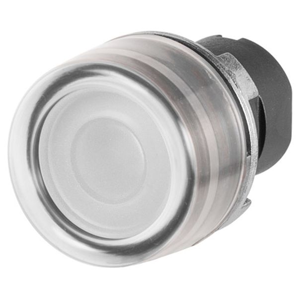 Guarded push-button, illuminated, white, rubber cap image 1