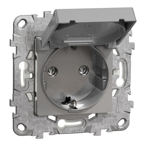 new unica Schuko IP44 Aluminum image 1