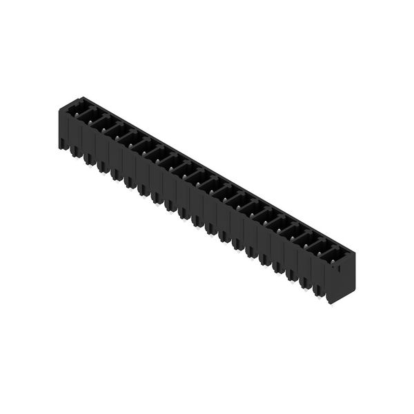 PCB plug-in connector, male header, closed side, THT solder connection, 3.81 mm, Number of poles: 20, 180°, Solder pin length (l): 3.2 mm, tinned, black, Box image 4