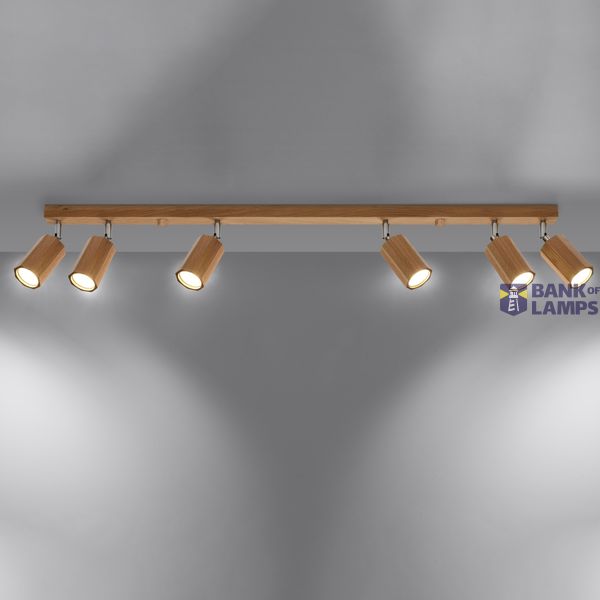 CEILING LAMP ZEKE 6 OAK GU10 6X40W IP20 image 7