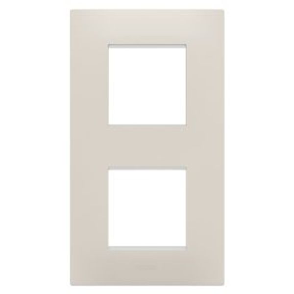 EGO INTERNATIONAL PLATE - IN TECHNOPOLYMER - 2+2 MODULES VERTICAL - NATURAL BEIGE - CHORUSMART image 1