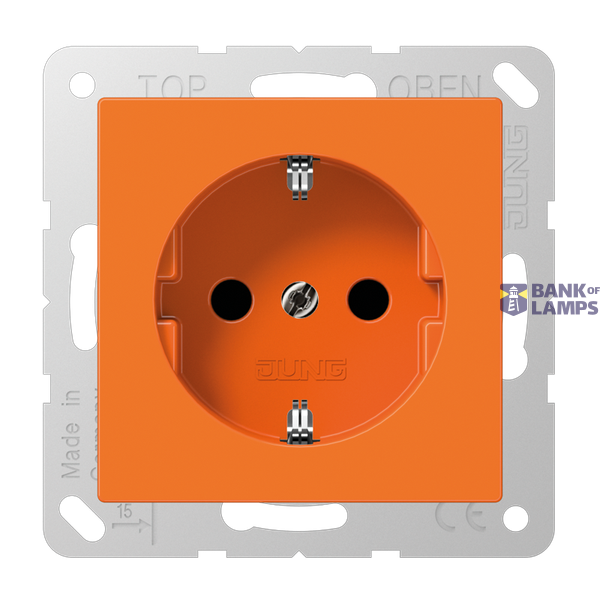 SCHUKO socket, 16 A 250 V ~, thermoplastic, Series A, orange (for ZSV) image 1