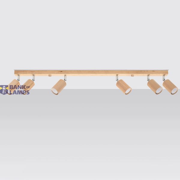 CEILING LAMP BERG 6 NATURAL WOOD GU10 6X40W IP20 image 6
