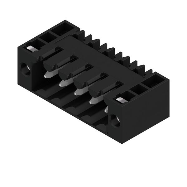 PCB plug-in connector, male header, Flange, THT solder connection, 3.50 mm, Number of poles: 5, 90°, Solder pin length (l): 4.5 mm, tinned, black, Box image 7