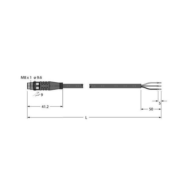 Actuator and Sensor Cable, PVC Connection Cable   PSG3M-2.5/TEL image 1