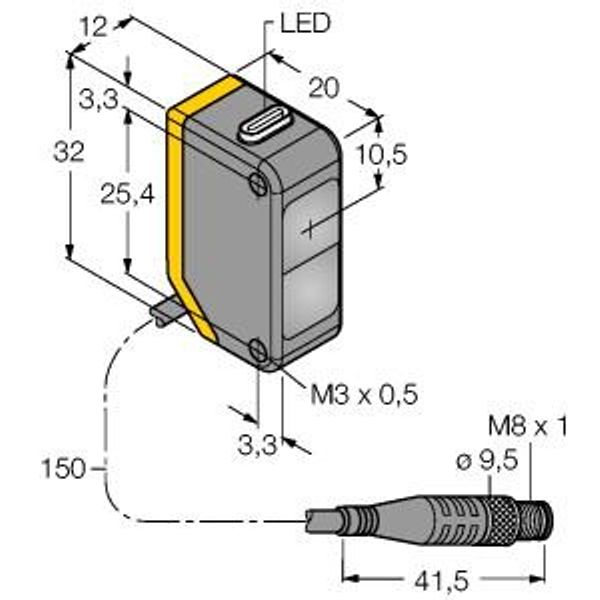 Photoelectric Sensor Diffuse-Mode Sensor with Fixed Background Suppression   Q20PFF100Q image 1