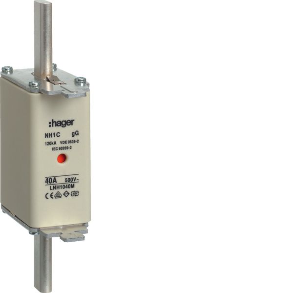 NH fuse NH1C gG 500V 40A central indic. image 1