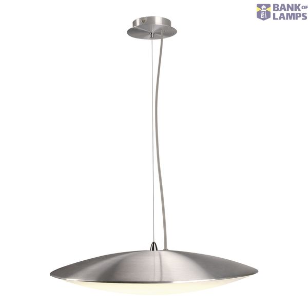 ELSU pendant, alu-brushed, frosted glass, 1x T8 ring 32W image 1