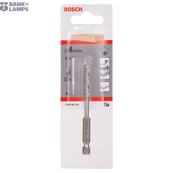 Brad point drill bit, 1/4" hex shank 4 x 43 x 88 mm image 2