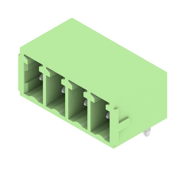 PCB plug-in connector, male header, closed side, THT solder connection, 3.81 mm, Number of poles: 4, 90°, Solder pin length (l): 3.2 mm, tinned, Pale green, Box image 4
