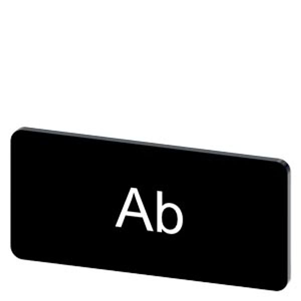 Labeling plate 12.5 x 27 mm, label black, labeling: Ab image 1