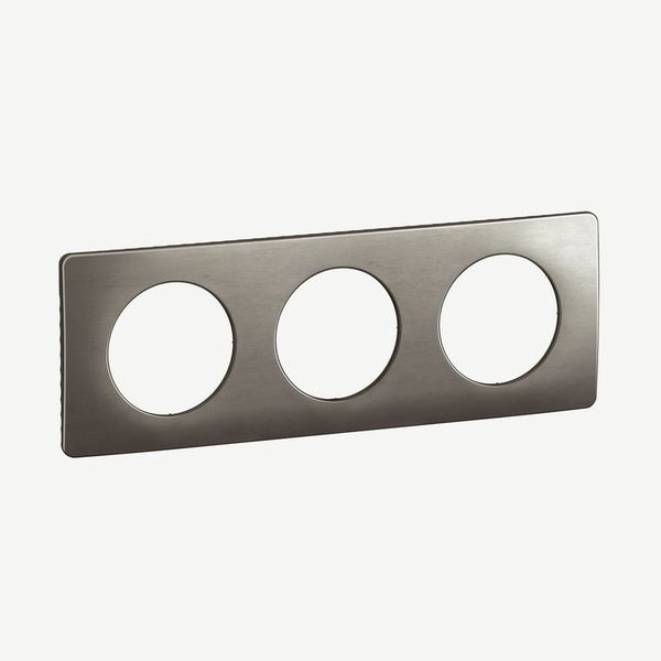 PLATE 3 GANG SATIN STEEL image 2