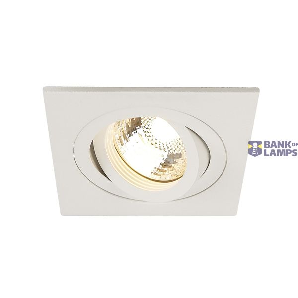 NEW TRIA I MR16 downlight, square, matt white, max. 50W, incl. clip springs image 1