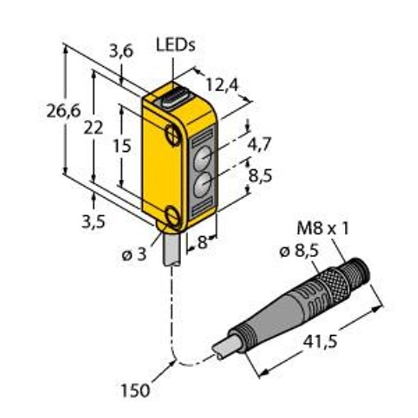 Photoelectric Sensor Retroreflective Sensor with Polarizing Filter   Q12RP6LPQ3 image 2