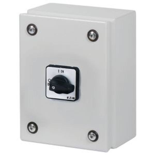 P1-32/SE1 On-Off switch, P1, 32 A, 3 pole, surface mounting, with black thumb grip and front plate, in steel enclosure image 5