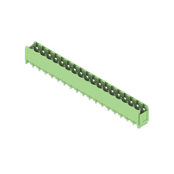 PCB plug-in connector, male header, Dovetails for fixing blocks, THT solder connection, 5.08 mm, Number of poles: 18, 180°, Solder pin length (l): 3.2 mm, tinned, Pale green, Box image 2