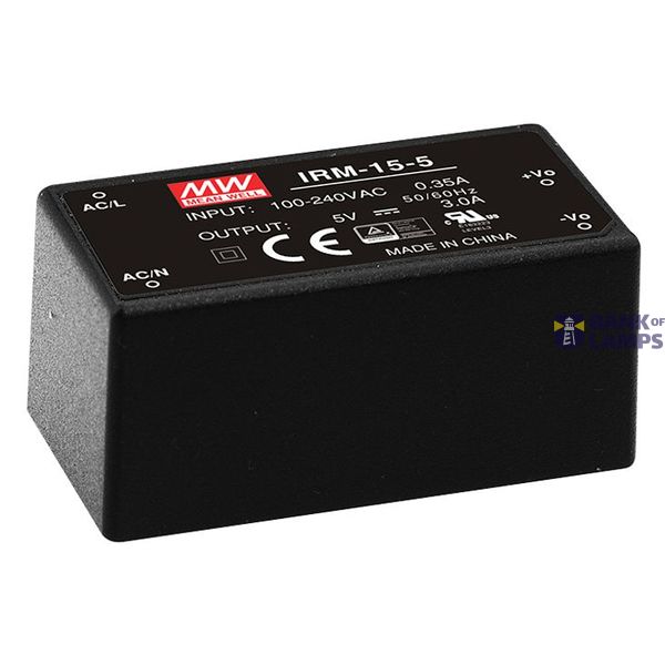 IRM-15-15 switching power supply, module, 15W, 15V, 1A, MEAN WELL image 1