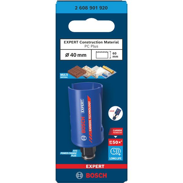 EXPERT Construction Material Hole Saw 40 mm image 1