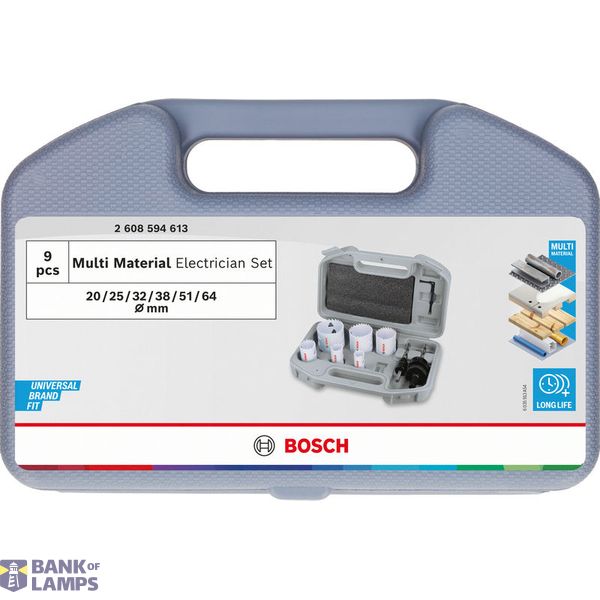 9-piece HSS bi-metal holesaw set for electricians 20 - 64 mm image 2