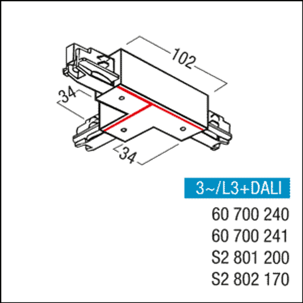 L3+DALI VERB-T ERD-A L BK - L3+DALI T-connector image 2