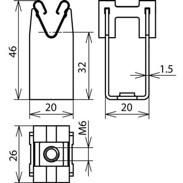 Conductor holder DEHNgrip Cu for Rd 8mm H 32mm with thread M6 image 2