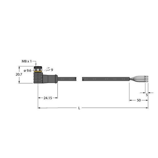 Actuator and Sensor Cable, PUR Connection Cable   PKWS4M-3/TXG image 1