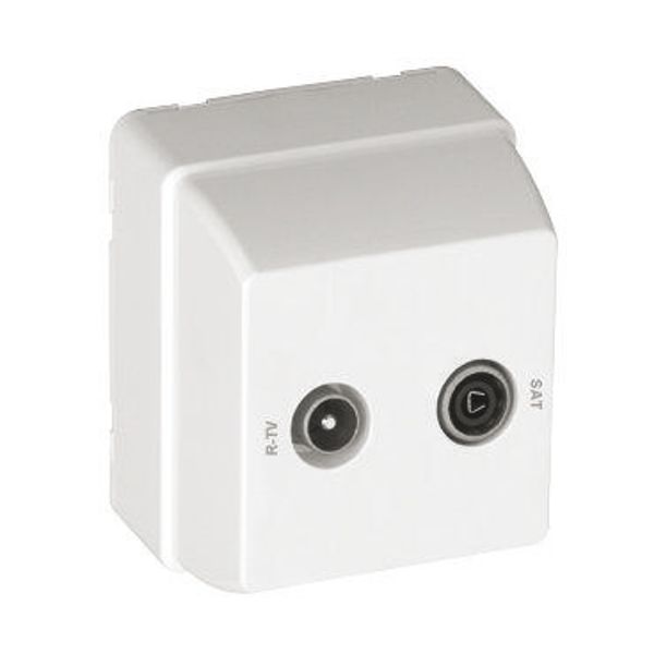 R TV - SAT SOCKET F/STAR CONNECTION WHITE image 1