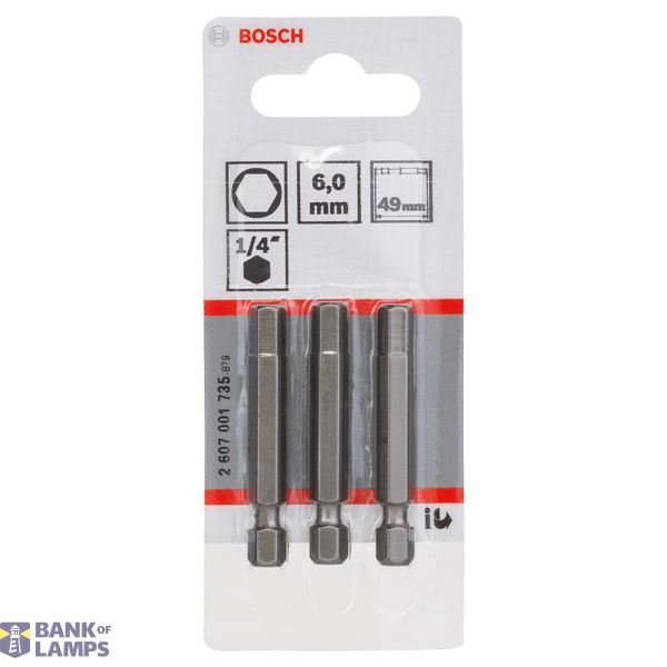 Screwdriver bit Extra Hard HEX 6, 49 mm 3 pcs. image 2