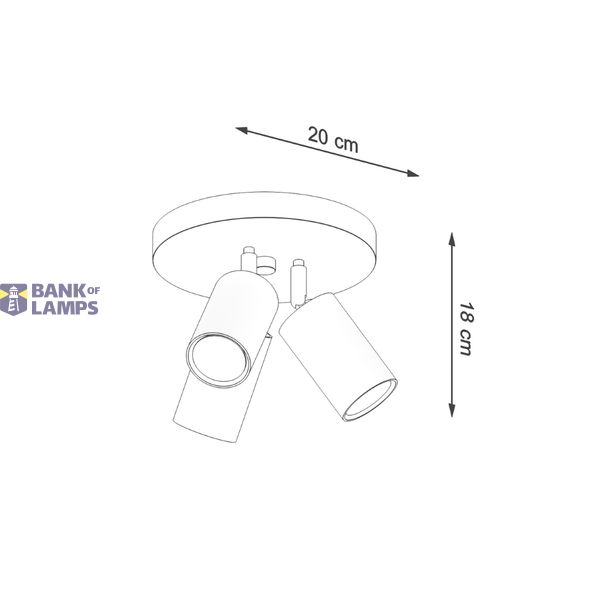 RING CEILING LAMP 3P WHITE GU10 3X40W IP20 image 3