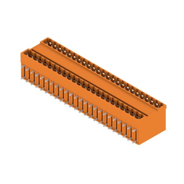 PCB plug-in connector, male header, closed side, THT solder connection, 5.00 mm, Number of poles: 48, 90°, Solder pin length (l): 3.2 mm, tinned, orange, Box image 2