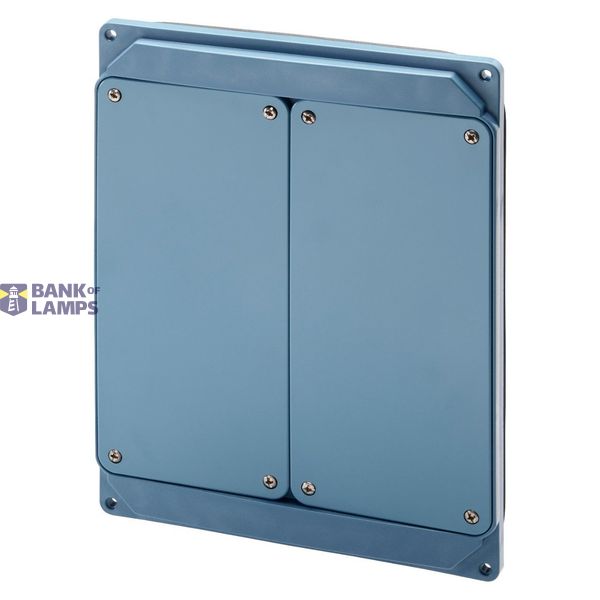 QMC16/63 - FLANGED PANEL - 2 VERTICAL IB SOCKET OUTLET 16/32A IP55 - LIGHT BLUE image 1