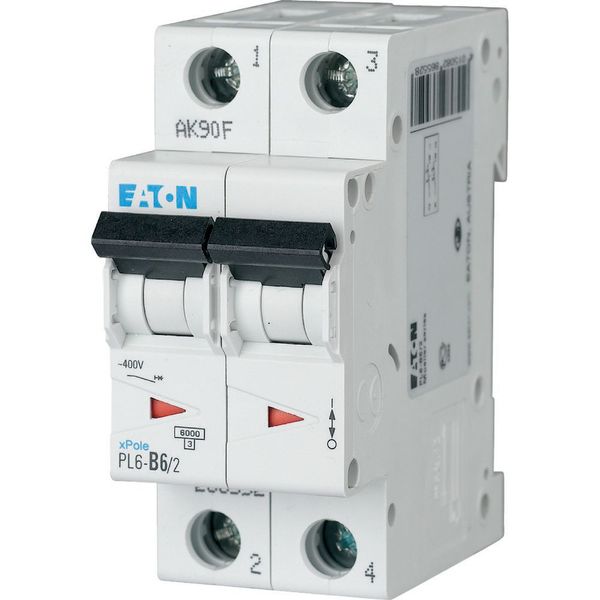 PL6-D6/2 Miniature circuit breaker (MCB), 6 A, 2p, characteristic: D image 2