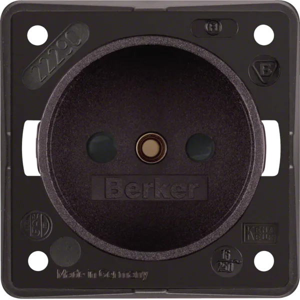 Integro - 2P obtur socket, matt brown image 1