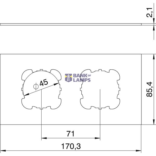 Cover plate 2x EKR for T4L/T8NL Polyamide Graphite black RAL 9011 image 2