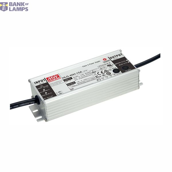 HLG-40H-48A LED driver, IP65 40W, 48V, 0.84A CV+CC, MEAN WELL image 1