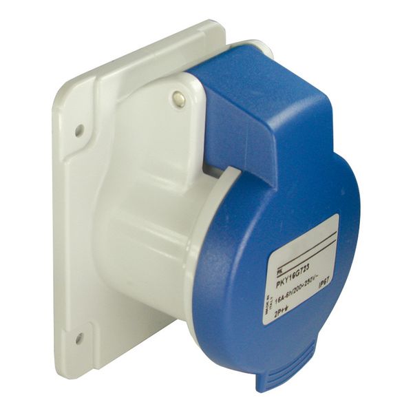 PratiKa socket - screw - straight - 16A - 2P + E - 200...250 V AC - panel image 1