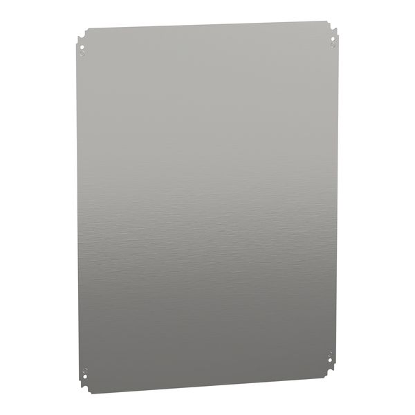 Plain mounting plate H800xW600mm made of galvanised sheet steel image 1