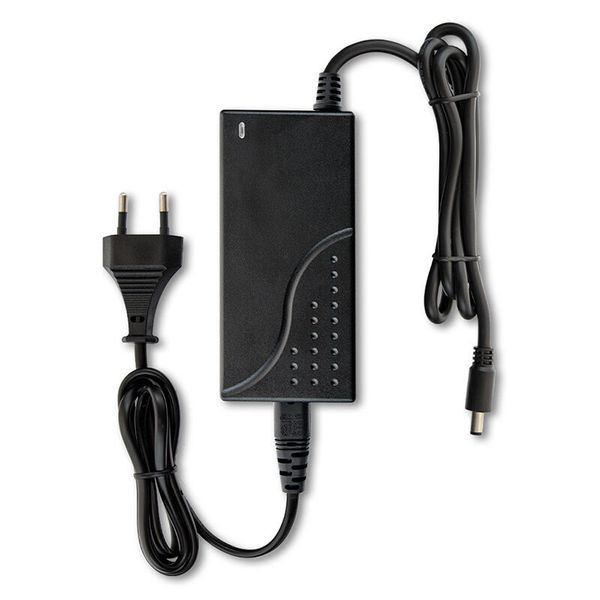 Power adapter 84W, DC12V/7A, IP20, black plastic, with plug image 1