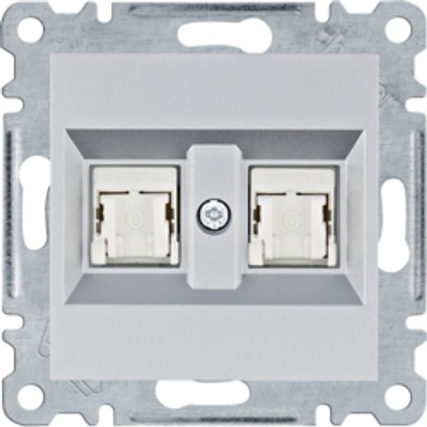 Double socket - silver image 1