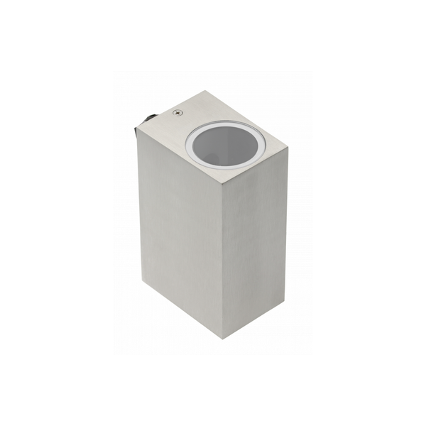 Facade luminaire bidirectional TIAGO, 2*GU10, max. 2*35 W, IP54, square, stainless steel image 1
