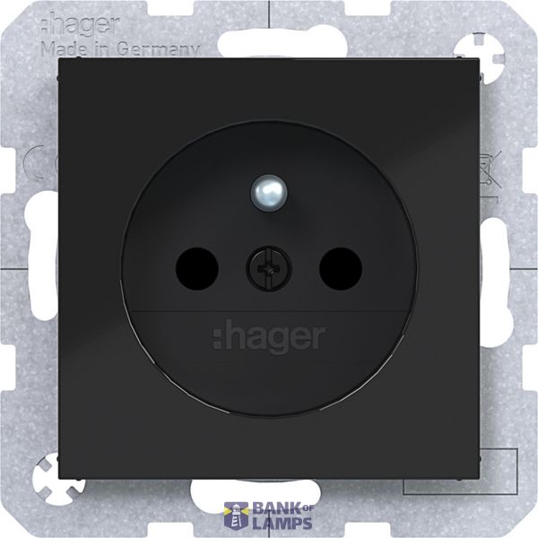 Wall socket earth pin, Safety Plus, plug-in type, A.x/C.x, black glass image 1